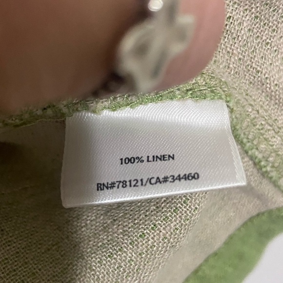 Eileen Fisher EUC 100% linen green casual blazer jacket size L - Picture 3 of 10